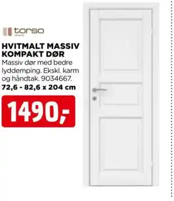jem & fix HVITMALT MASSIV KOMPAKT DØR tilbud