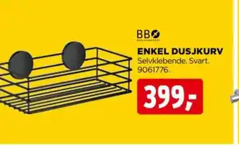 jem & fix ENKEL DUSJKURV Selvklebende. Svart. 9061776. tilbud