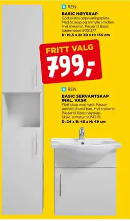 jem & fix BASIC HØYSKAP tilbud
