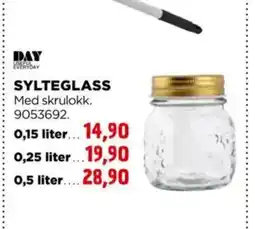 jem & fix SYLTEGLASS Med skrulokk. 9053692. tilbud