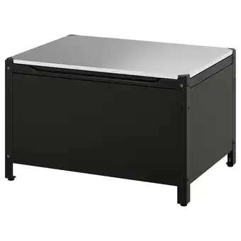 IKEA GrillskÄr Oppbevaringskasse, svart rustfritt stål/utendørs, 86x61 cm tilbud