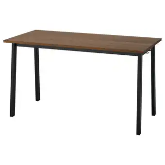 IKEA Mittzon Konferansebord, valnøttfiner/svart, 140x68x75 cm tilbud
