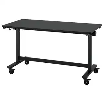 IKEA Mittzon Sammenleggbart bord med hjul, svart, 140x70 cm tilbud