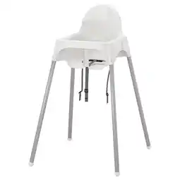 IKEA Antilop Barnestol med sikkerhetsbelte, hvit/sølvfarget tilbud