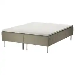 IKEA SkÅrer Rammemadrass med overmadrass, fast mørk beige/nordberget hvit, 160x200 cm tilbud