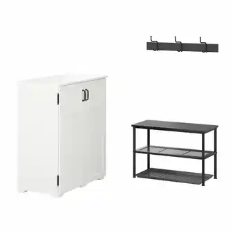 IKEA GreÅker / nipÅsen Gangmøbler, 4 deler, hvit/svart tilbud