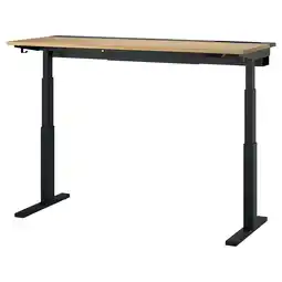 IKEA Mittzon Skrivebord hev/senk, elektrisk eikefiner/svart, 160x60 cm tilbud