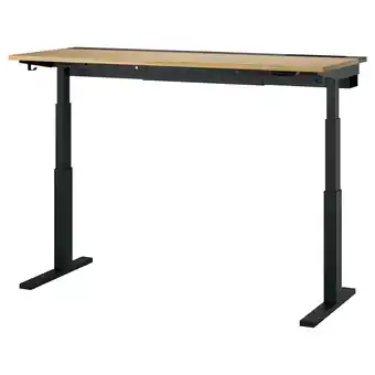 IKEA Mittzon Skrivebord hev/senk, elektrisk eikefiner/svart, 160x60 cm tilbud