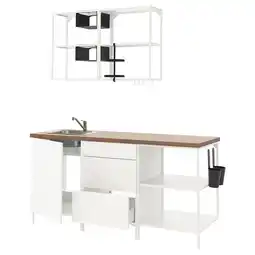 IKEA Enhet Kjøkken, hvit, 183x63.5x222 cm tilbud