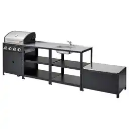IKEA GrillskÄr Utekjøkken med gassgrill, rustfritt stål, 330x61 cm tilbud