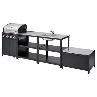 IKEA GrillskÄr Utekjøkken med gassgrill, rustfritt stål, 330x61 cm tilbud