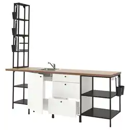 IKEA Enhet Kjøkken, antrasitt/hvit, 243x63.5x241 cm tilbud