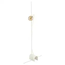 IKEA HÅrslinga / molnart Gulvlampe med lyspære, hvit/sopp brunt klart glass tilbud