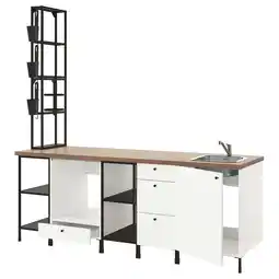 IKEA Enhet Kjøkken, antrasitt/hvit, 243x63.5x241 cm tilbud