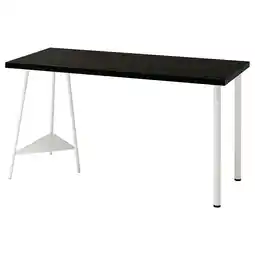 IKEA Lagkapten / tillslag Skrivebord, brunsvart/hvit, 140x60 cm tilbud