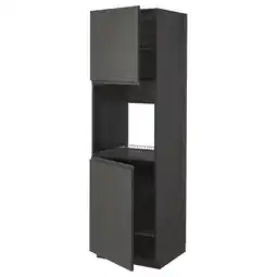 IKEA Metod Høyskap f ovn 2 dører/hylleplater, svart/voxtorp mørk grå, 60x60x200 cm tilbud