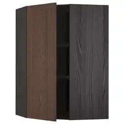IKEA Metod Hjørneveggskap med hyller, svart/sinarp brun, 68x100 cm tilbud