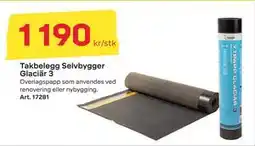 Byggmax Takbelegg Selvbygger Glaciär 3, NOK 1190 tilbud