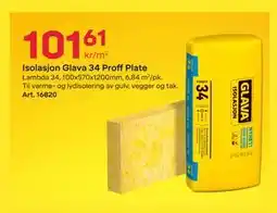 Byggmax Isolasjon Glava 34 Proff Plate, NOK 101.61 tilbud