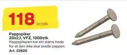 Byggmax Pappspiker 20x2,1, VFZ, 1000stk, NOK 118 tilbud