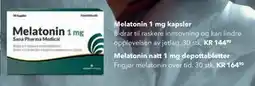 Apotek 1 Frigjør melatonin over tid. 30 stk,, NOK 164.9 tilbud