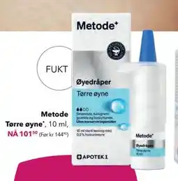 Apotek 1 Metode Tørre øyne, NOK 101.5 tilbud