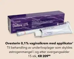 Apotek 1 Ovesterin 0,1% vaginalkrem med applikator, NOK 209.9 tilbud
