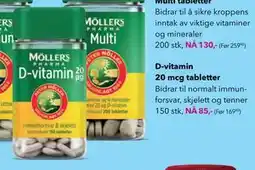 Apotek 1 D-vitamin 20 mcg tabletter, NOK 85 tilbud