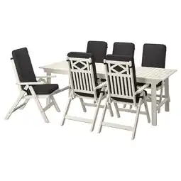 IKEA Bondholmen Bord + 6 regulerbare stoler, utend, hvit/beige/järpön/duvholmen antrasitt tilbud