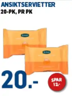 Price Lagerbutikk ANSIKTSERVIETTER 20-PK, PR PK tilbud