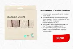 Clas Ohlson Mikrofiber har en rengjøringseffekt på over 95 prosent med bare vann. tilbud