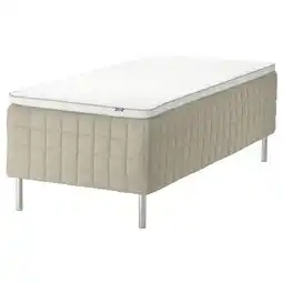 IKEA Stuvland Rammemadrass med overmadrass, medium natur/nyläget hvit, 90x200 cm tilbud