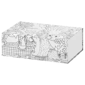 IKEA Skogsduva Eske, mønstret/flerfarget, 25x17x8.5 cm tilbud