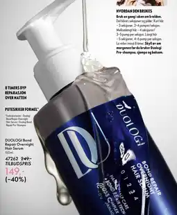 Oriflame DUOLOGI Bond Repair Overnight Hair Serum tilbud