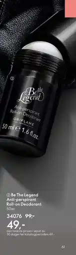 Oriflame Be The Legend Anti-perspirant Roll-on Deodorant tilbud