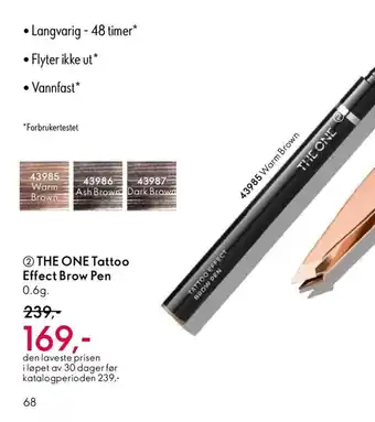 Oriflame THE ONE Tattoo Effect Brow Pen tilbud