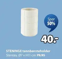 JYSK STENINGE tannbørsteholder, NOK 40 tilbud