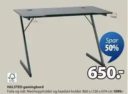JYSK HALSTED gamingbord, NOK 650 tilbud