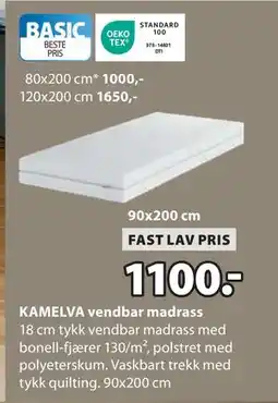 JYSK KAMELVA vendbar madrass, NOK 1100 tilbud
