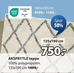 JYSK AKSFRYTLE teppe tilbud