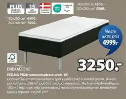 JYSK FJELNA PB20 rammemadrass svart-05 tilbud