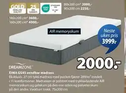 JYSK EIMA GS45 vendbar madrass tilbud