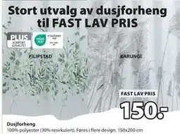 JYSK Dusjforheng, NOK 150 tilbud