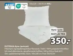 JYSK KVITEGGA dyne-/putesett tilbud