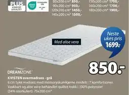 JYSK KVISTEN overmadrass - grå tilbud