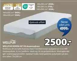 JYSK WELLPUR HOVDA GF110 skummadrass tilbud