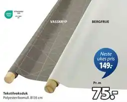 JYSK Tekstilvoksduk, NOK 75 tilbud