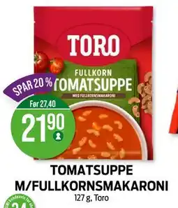 Kiwi TOMATSUPPE M/FULLKORNSMAKARONI, NOK 21.9 tilbud