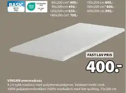 JYSK VINGAN overmadrass tilbud