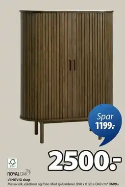 JYSK LYNGVIG skap, NOK 2500 tilbud